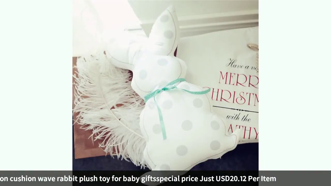 55*30cm Japanese soft sister plush pillow cute rabbit ribbon cushion wave rabbit plush toy for ba...