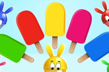 Learn Colors with Bunny Mold & Ice Cream Popsicles | Kidscamp Learning Videos