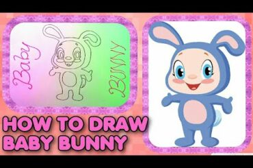 How to draw baby bunny - simple & easy drawing for kids - best super top nice cute beauty - Art 360
