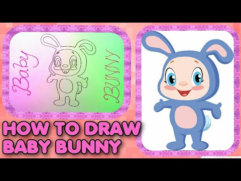 How to draw baby bunny - simple & easy drawing for kids - best super top nice cute beauty - Art 360