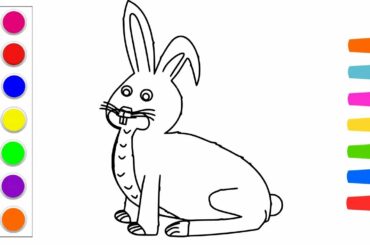How to Draw a Cute Rabbit - Learn Colors | Step by Step Tutorial for Children