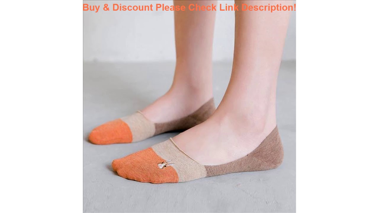 Women Embroidered Cute Rabbit Solid Color No Show Woman Socks Fashion Girls Cotton Sock Slippers 1