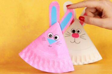 Easter Crafts - Rocking Paper Plate Bunny Craft for Kids