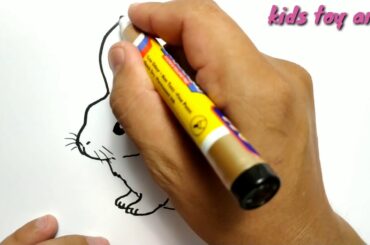 very easy , how to draw  cute rabbit / drawing and coloring for kids, toddlers