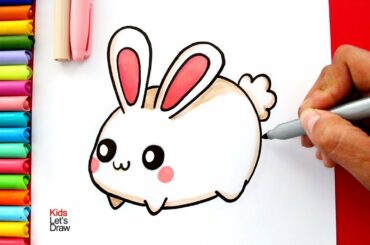 Cómo dibujar un CONEJO Kawaii fácil | How to Draw A Cute Bunny Rabbit