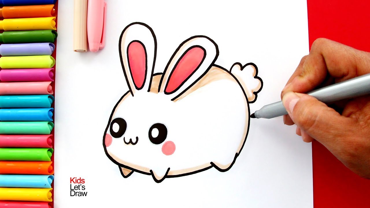 Cómo dibujar un CONEJO Kawaii fácil | How to Draw A Cute Bunny Rabbit