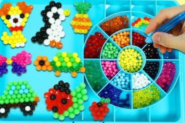 Aquabeads Beginner Studio Playset |  DIY Bead Art with Cute Puppy, Penguin, Fruits, & More Shapes!