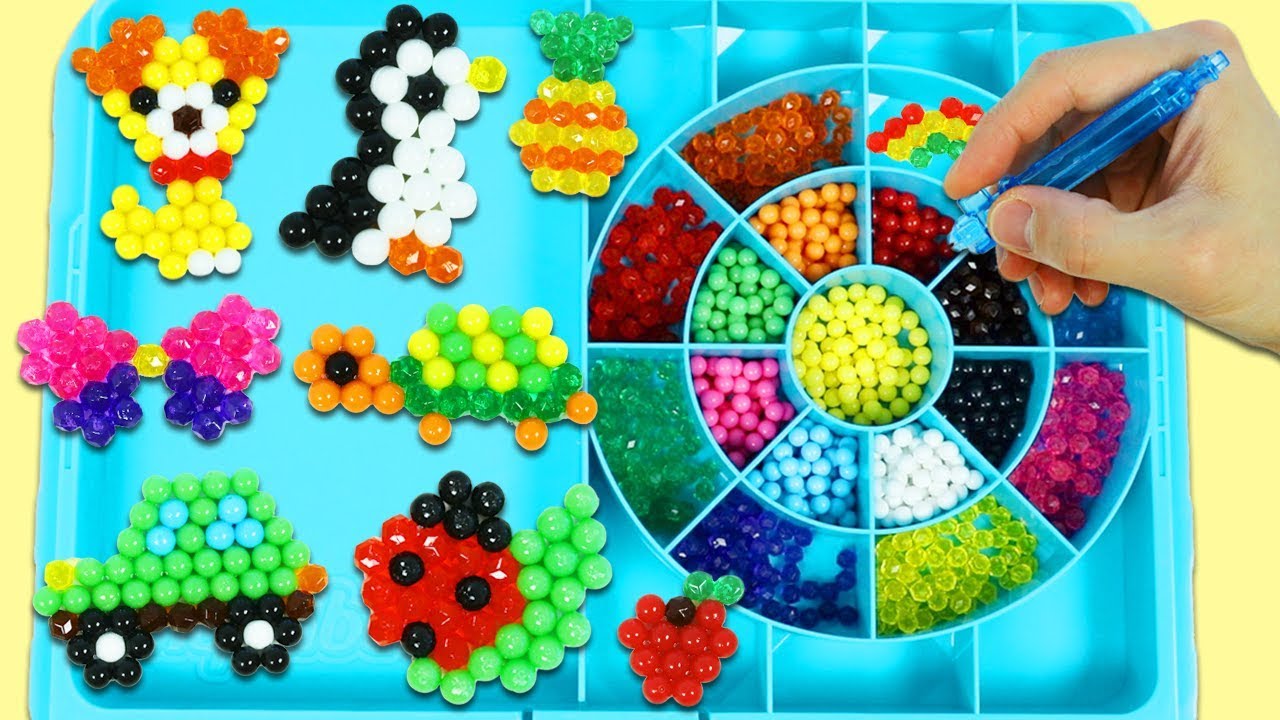 Aquabeads Beginner Studio Playset |  DIY Bead Art with Cute Puppy, Penguin, Fruits, & More Shapes!