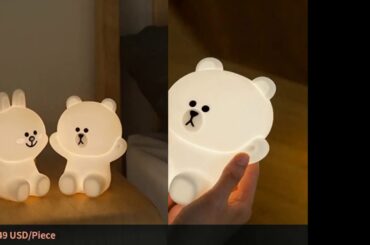 FENGLAIYI Novel Cute Bear Rabbit Mini LED Rechargeable UEB Night Light Led