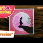 Babyccino Art Drawing - Ep 16 - Cute Bunny Scenery | Oil Pastel Drawing
