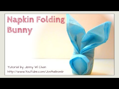 Easter Crafts- How to Fold a Bunny Rabbit from a Napkin - DIY Napkin Folding - EASY Table Setting