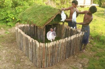 Build Rabbit House using wooden and mud