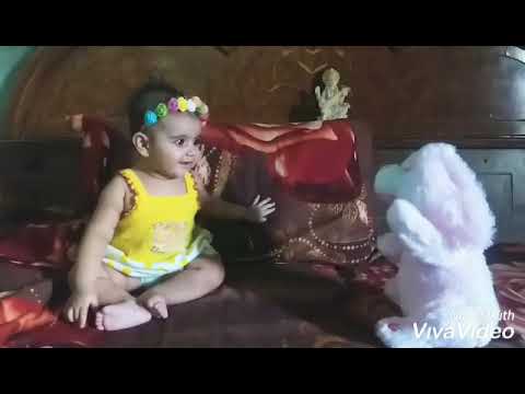 Rahi cutest baby playing with Bunny.......