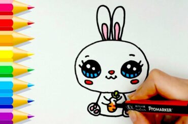 Aprende Cómo Dibujar un CONEJO Kawaii 💙 Learn to draw a Cute Bunny easy