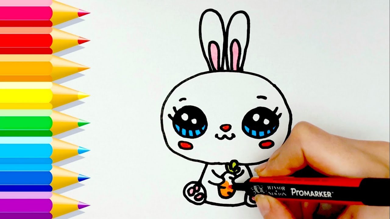 Aprende Cómo Dibujar un CONEJO Kawaii 💙 Learn to draw a Cute Bunny easy