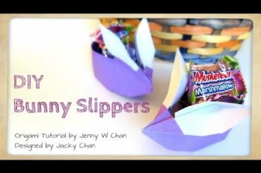 Easter Crafts- Origami Bunny - Easter Basket - Bunny Slippers - Rabbit Basket - Candy Holder
