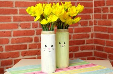 Quick, cute DIY Easter bunny vases
