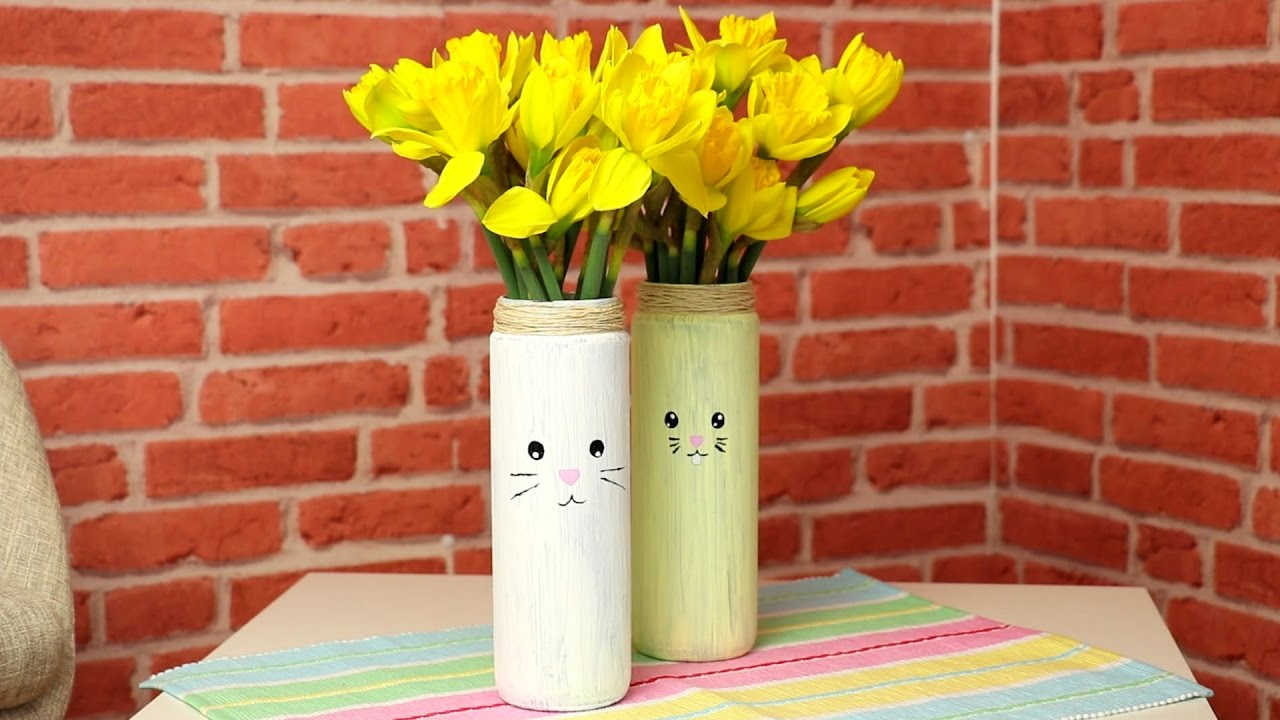 Quick, cute DIY Easter bunny vases