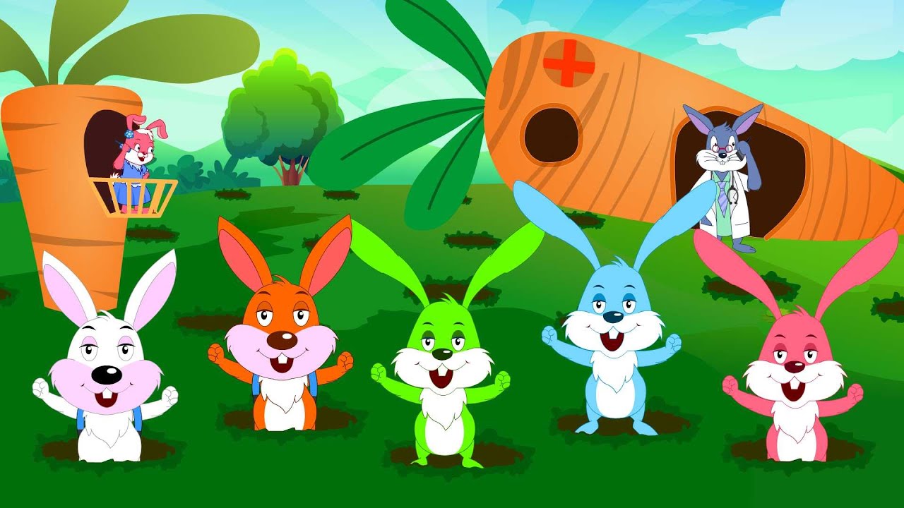 Five Little Rabbits | Nursery Rhymes For Kids  | Kindergarten Video For Toddlers by Kids tv