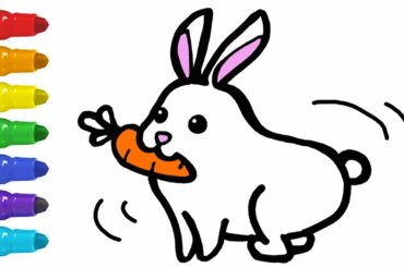 Lovely Rabbit and Carrot Coloring and Drawing - Lulu Kids Art