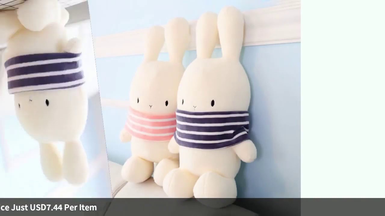 25CM Cute Rabbit Doll Baby Soft Plush Toys For Children Bunny Sleeping Mate Stuffed &Plush An..mp4