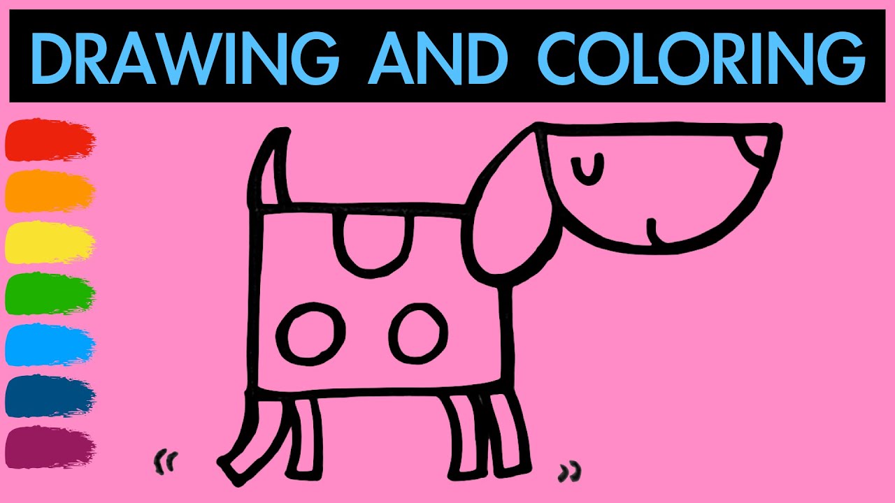 How to draw a cute dog for Kids | Hanny Bunny Kids Art