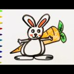 Coloring and Drawing Carrot and Rabbit -Pages  Colors for kids-drawing CUTE/#3رسم سهل للأطفال