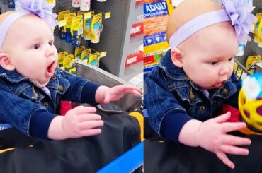 Funny Baby Go Shopping First Time 👶🏪 Cute Baby Video