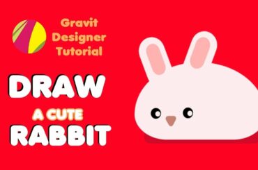 How To Draw a Cute Rabbit, Flat Designs Cute Rabbit, Speed Drawing in GRAVIT DESIGNER 2019