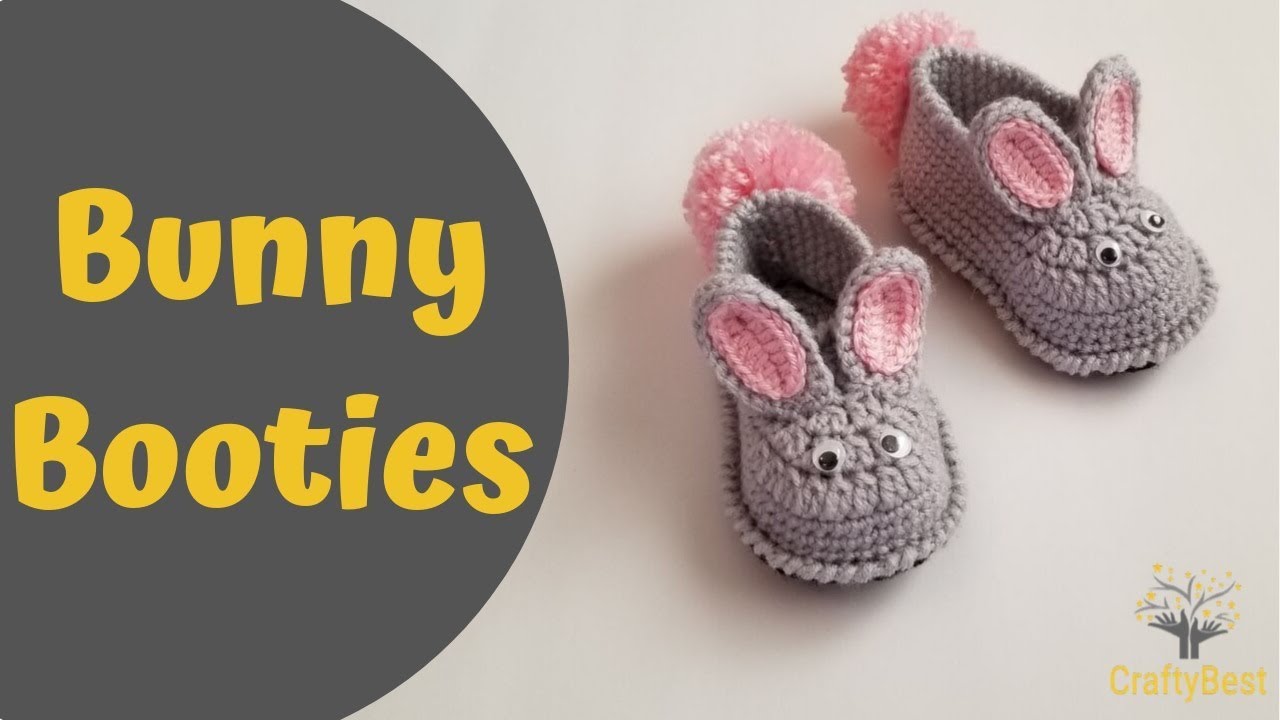How to crochet Baby Bunny Booties | 18-24 months