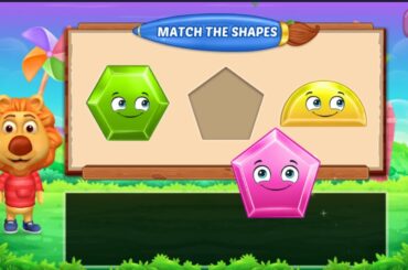 Learn Shapes with Cute Lion and Cute Rabbit | Game for Kids