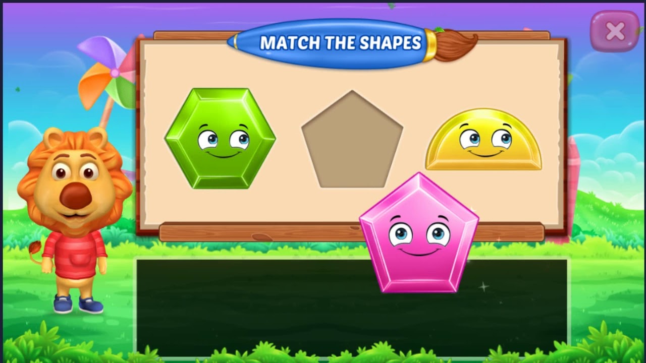 Learn Shapes with Cute Lion and Cute Rabbit | Game for Kids