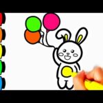 Cute rabbit drawing and  coloring for kids |JJI HAPPY ART ◕◡◕