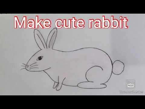 Cute rabbit drawing 💟💖coloured with light pink || DIY Art / craft