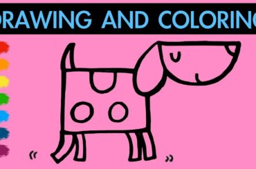 How to draw a cute dog for Kids | Learn colors | Hanny Bunny Kids Art