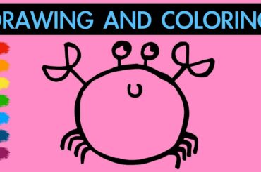 How to draw a cute crab for Kids | Learn colors | Hanny Bunny Kids Art