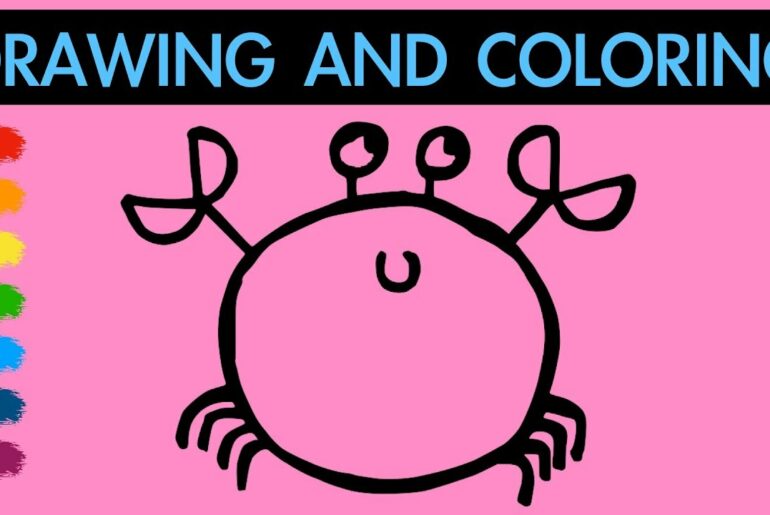 How to draw a cute crab for Kids | Learn colors | Hanny Bunny Kids Art