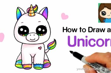 How to Draw a Baby Unicorn easy | Beanie Boos