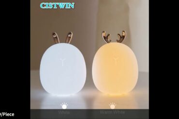 Deer Rabbit LED Night Light Silicone Animal Cartoon Dimmable Lamp USB Rechargeable