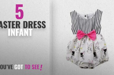 Top10 Easter Dress Infant [2018]: Cute Baby Girl Cartoon Bunny Sleeveless Striped Romper Bodysuit