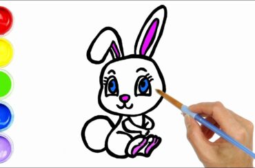Cute Bunny Coloring And Drawing for Kids Learn Colors for Toddlers | Creative World