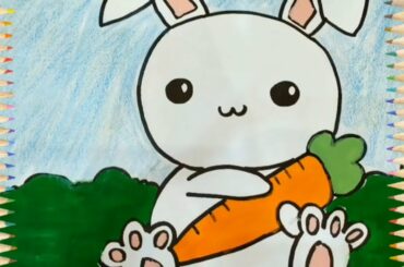 Making Cute Bunny-Bunny drawing and painting learn for kids | NTY  Kids zone