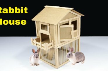 How to make Amazing Rabbit House from Cardboard - POPs DIY