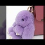 Real rabbit fur pendant keychain car bag with a rabbit cute outfit adorable female bag
