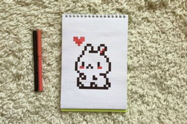 HOW TO DRAW A CUTE BUNNY | PIXEL ART | STEP BY STEP