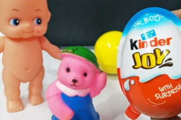 Baby Playing & Cute Rabbit Learning Colors Wi Kinder Joy Surprise Gems Eating Fun Play For Children