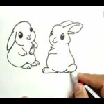 very easy , how to draw  cute rabbit/ drawing and coloring for kids, toddlers