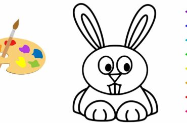 Drawing And Colouring a cute bunny for toddlers to learn colors easy in English