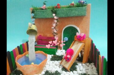 DIY Miniature Backyard Dollhouse ~ With Cute Rabbit