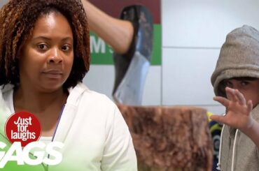 Boy Scares Strangers with Chainsaw, Broken Car Trunk, Carrot Eating Bunny Prank | Throwback Thursday